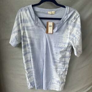 CLOSEOUT - Anthropologie Light Blue Tie-Dye T-Shirt